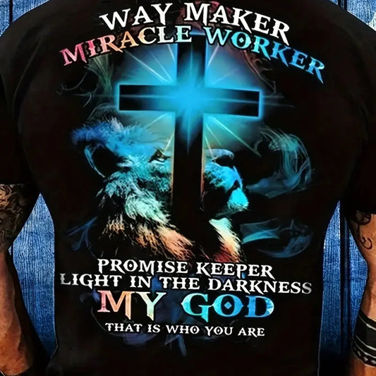 Way Maker Miracle Worker Men's 3D Retro Graphic T-shirt